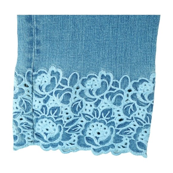 Ralph Lauren Denim Jeans Pants Embroidery Legs Light Wash Size 10 - Picture 8 of 8